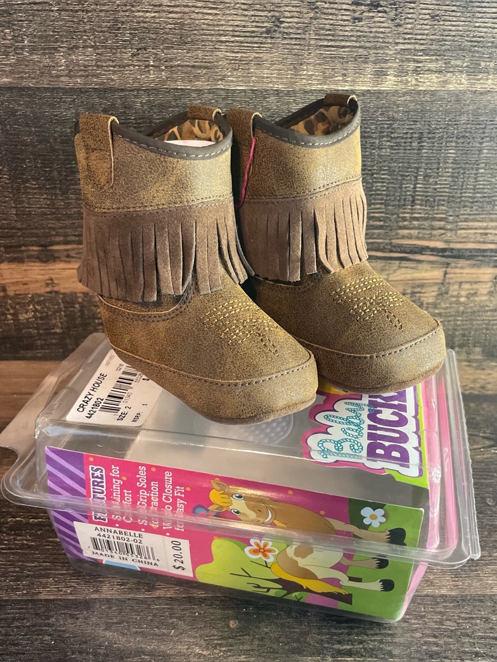 NIB Blazin Roxx Annabelle Baby Buckers Fringe Western Cowgirl Boots Infant Sz 2